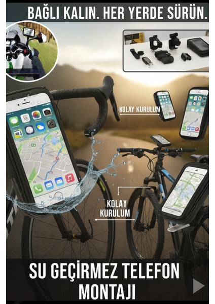 Tüm Akıllı Telefon Standları Için Evrensel Motosiklet/bisiklet Tutucu Hava Şartlarına Dayanıklı modelleri