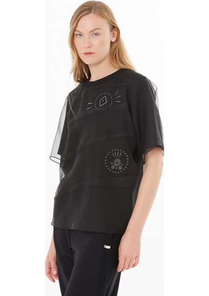 Transparan Detaylı Nakışlı Işlemeli Bluz fiyatları