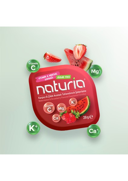 Naturia Karpuz & Çilek Aromalı Şekerleme