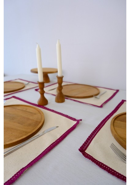 Yakacihome Terra Duck Keten Mürdüm Fisto Dantel Biyeli Runner 40X140 cm fırsatları