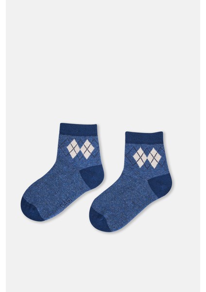 Gri Melanj-Lacivert Erkek Çocuk 2'li Soket Çorap fiyatları