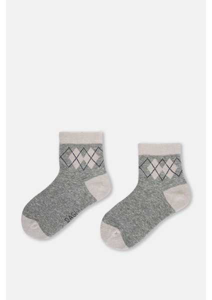 Gri Melanj-Lacivert Erkek Çocuk 2'li Soket Çorap indirimleri