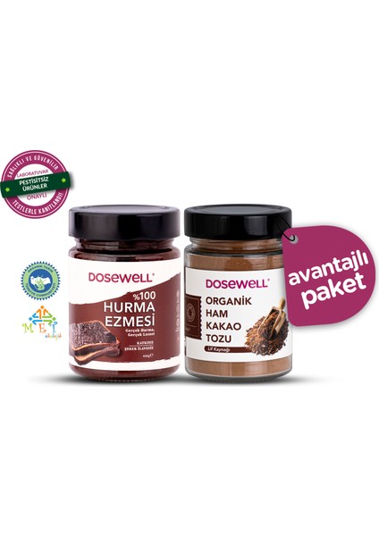 %100 Hurma Ezmesi & Organik Ham Kakao – Katkısız, Doğal Tatlı Alternatifleri