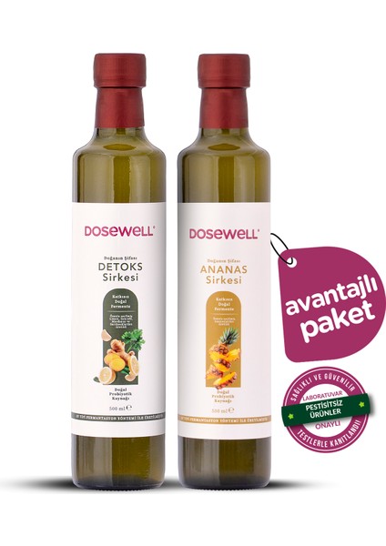 Detoks & Ananas Sirkesi 500 ml – %100 Doğal, Katkısız ve Doğal Fermente