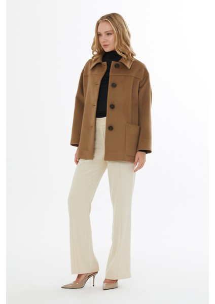 Geniş Yaka Kemerli Kaşmir Kaşe Kaban modelleri