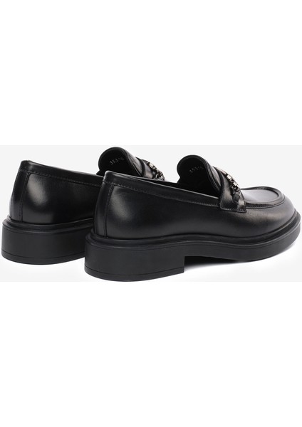 Kadın Siyah Hakiki Deri Loafer Ayakkabı 5K2CA35310