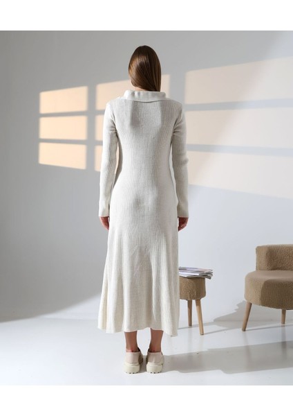 Fermuar Detaylı Polo Yaka Triko Elbise indirimleri