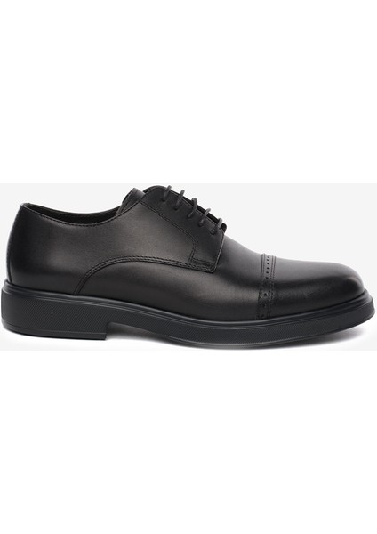 Erkek Siyah Hakiki Deri Oxford Ayakkabı 5K1KA18681
