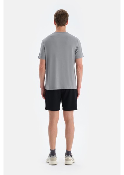 Gri Kısa Kollu Bisiklet Yaka Modal Tişört fiyatları