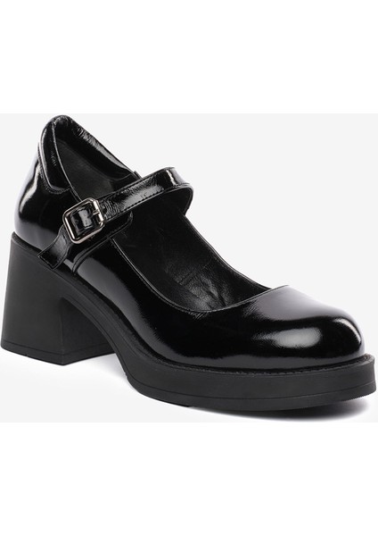 Kadın Siyah Rugan Hakiki Deri Klasik Ayakkabı 5K2UA72214 fırsatları
