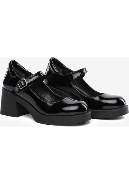 Kadın Siyah Rugan Hakiki Deri Klasik Ayakkabı 5K2UA72214