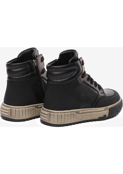 Erkek Çocuk Siyah Hakiki Deri Sneaker Bot 5K5NB59669