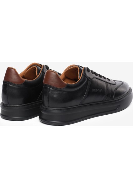 Erkek Siyah Hakiki Deri Sneaker Ayakkabı 5K1SA18860 fırsatları