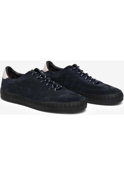 Erkek Lacivert Hakiki Deri Sneaker Ayakkabı 5K1SA18485 modelleri