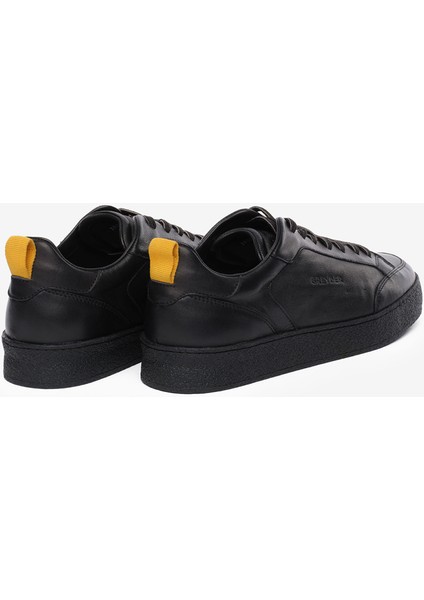 Erkek Siyah Hakiki Deri Sneaker Ayakkabı 5K1SA18520