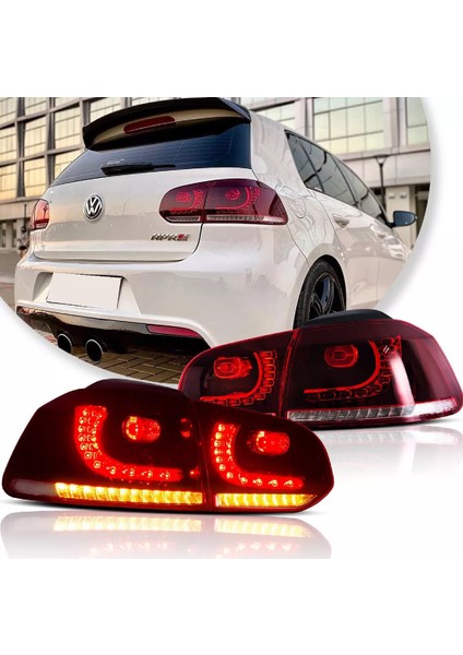 Vw Golf 6 2009-2012 Kırmızı R20 Ledli Arka Stop