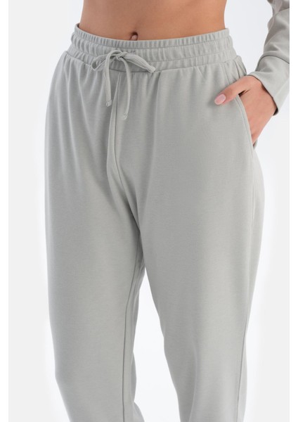 Gri Bisiklet Yaka Jogger Paça Cellıant Pijama Takımı