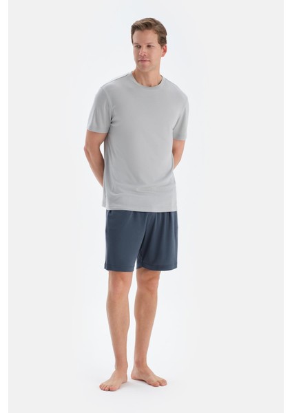 Indigo Patlı ve Kordonlu Örme Şort fırsatları