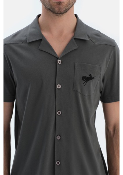 Gri Kısa Kollu Dikiş Detaylı Gömlek Pantolon Pijama Takımı indirimleri