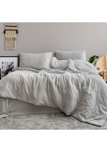 Home Etamine Pamuk Çk Nevresim Takımı 4 Parça-Gri