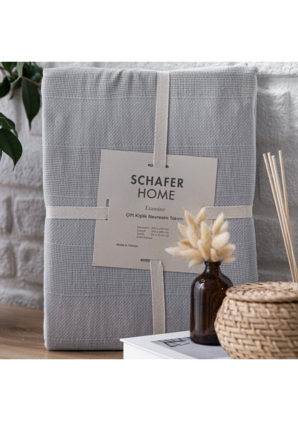 Home Etamine Pamuk Çk Nevresim Takımı 4 Parça-Gri fırsatları