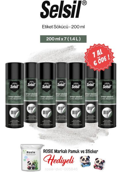 Etiket Sökücü 200 Ml, 7 Al 6 Öde ve Rosie Pamuk