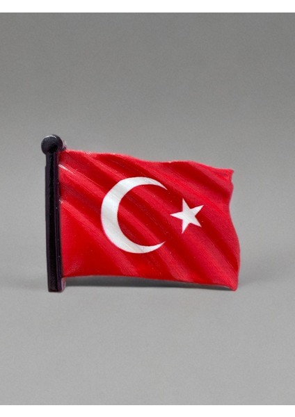 Türk Bayrağı Temalı Polyester Magnet Ay Yıldız Buzdolabı Süsü 7,5cm x 6cm