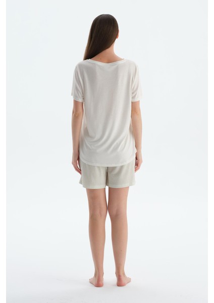 Açık Yeşil Penye Modal Ikili Şort