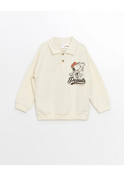 Lcw Kids Bej Polo Yaka Uzun Kollu Baskılı Erkek Çocuk Sweatshirt fiyatları