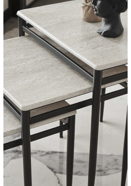 Damrin Serisi Traverten Desen 1. Sınıf Mebran Mdf 3’lü Zigon Sehpa Takımı indirimleri