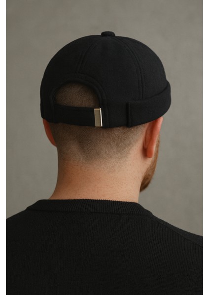 Siyah Erkek Kışlık Yünlü Kumaş Sokak Modası Docker Bere Şapka indirimleri