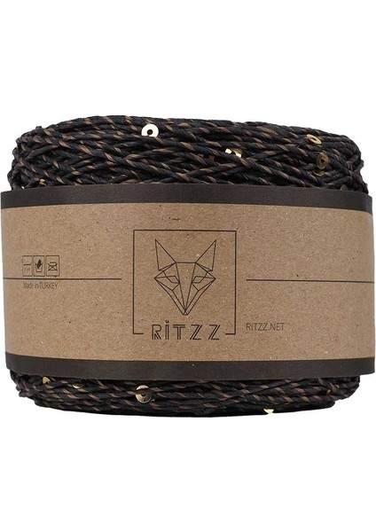 Pullu Kağıt Ip Siyah Kahve Gold Pullu