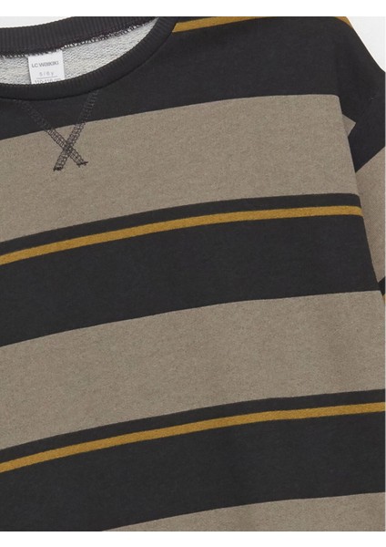 Lcw Kids Antrasit Bisiklet Yaka Uzun Kollu Çizgili Erkek Çocuk Sweatshirt fiyatları