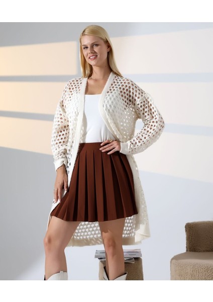 File Dokulu Kuşaklı Salaş Hırka modelleri