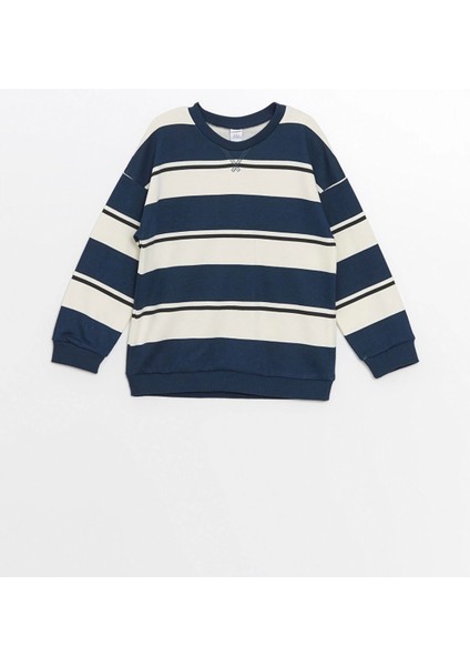 Lcw Kids Bej Bisiklet Yaka Uzun Kollu Çizgili Erkek Çocuk Sweatshirt fiyatları