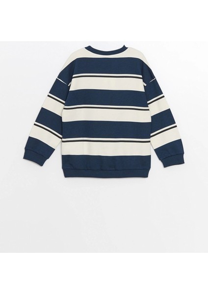 Lcw Kids Bej Bisiklet Yaka Uzun Kollu Çizgili Erkek Çocuk Sweatshirt fırsatları