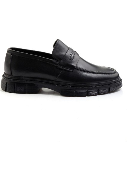 Siyah Leather Erkek Loafer Ayakkabı E01795025641