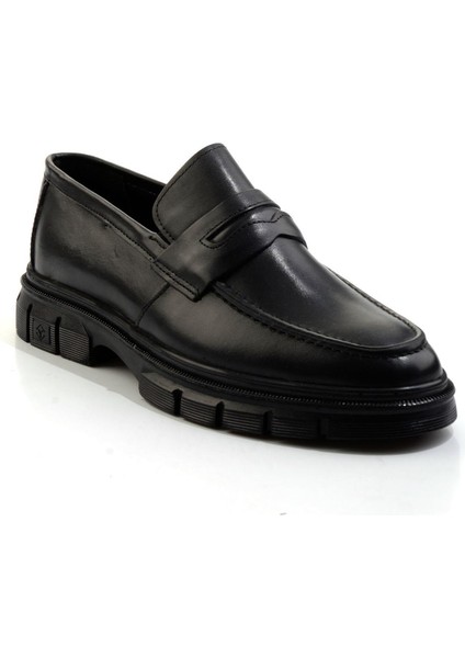 Siyah Leather Erkek Loafer Ayakkabı E01795025641 fiyatları