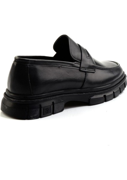 Siyah Leather Erkek Loafer Ayakkabı E01795025641 modelleri