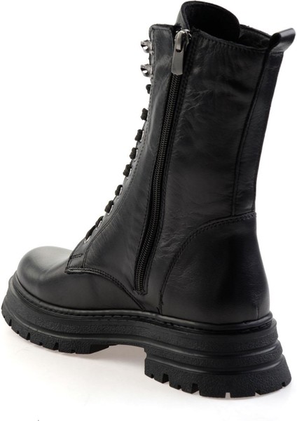 Siyah Hakiki Deri Kadın Bot & Bootie K02462040303 modelleri