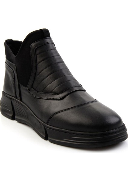 Siyah Leather Erkek Bot & Bootie E02733831003 modelleri