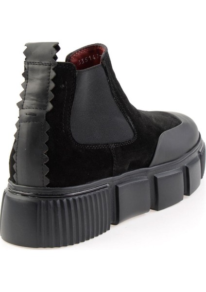 Siyah Leather Erkek Bot & Bootie E02604224602 modelleri
