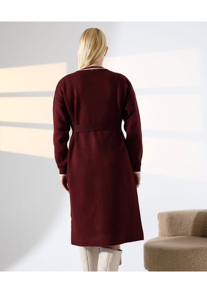 Cep Detaylı Dikişli Kuşaklı Triko Hırka indirimleri