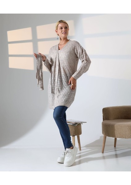 Delikli Kemerli Triko Hırka fiyatları