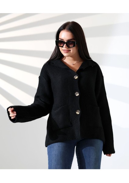Göz Alıcı Sadelik Düğmeli Triko Hırka