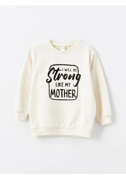 Lcw Kids Bej Bisiklet Yaka Uzun Kollu Baskılı Erkek Çocuk Sweatshirt 2'li fiyatları