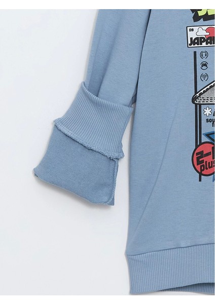 Lcw Kids Mavi Rahat Kalıp Kapüşonlu Baskılı Erkek Çocuk Sweatshirt fiyatları