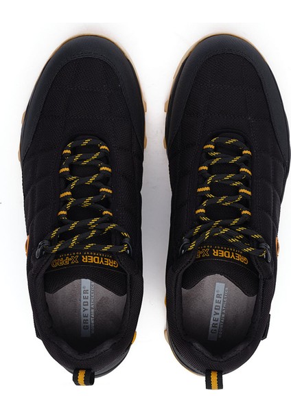 Erkek Siyah Sarı Hakiki Deri Su Geçirmez Ayakkabı 5K1GA00171L