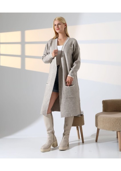 Cep Detaylı Dikişli Kuşaklı Triko Hırka modelleri