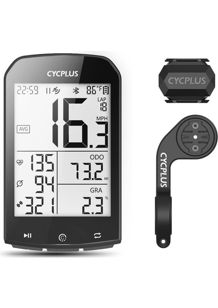 Kablosuz Gps Bisiklet Bilgisayarı | 2.9" LCD Ekranlı, Ant+ Bluetooth Destekli, Kadans & Hız Sensörlü, Su Geçirmez Akıllı Bisiklet Kilometre ve Nabız Ölçer